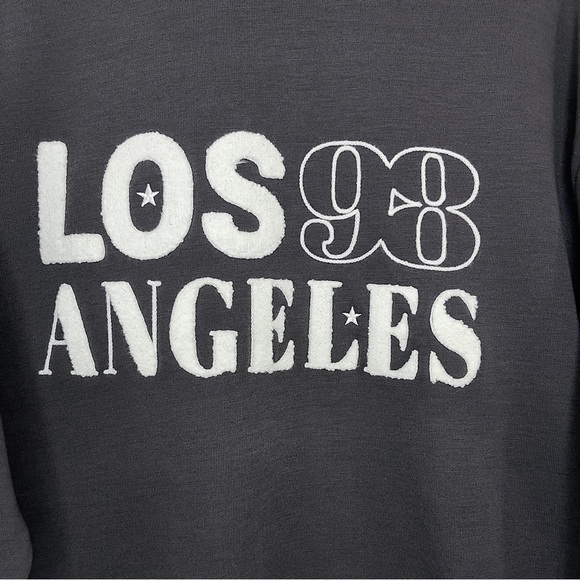 Orange Kiss Los Angeles 98 Crewneck Sweatshirt Women M Terry Embroidered letters - Picture 5 of 10